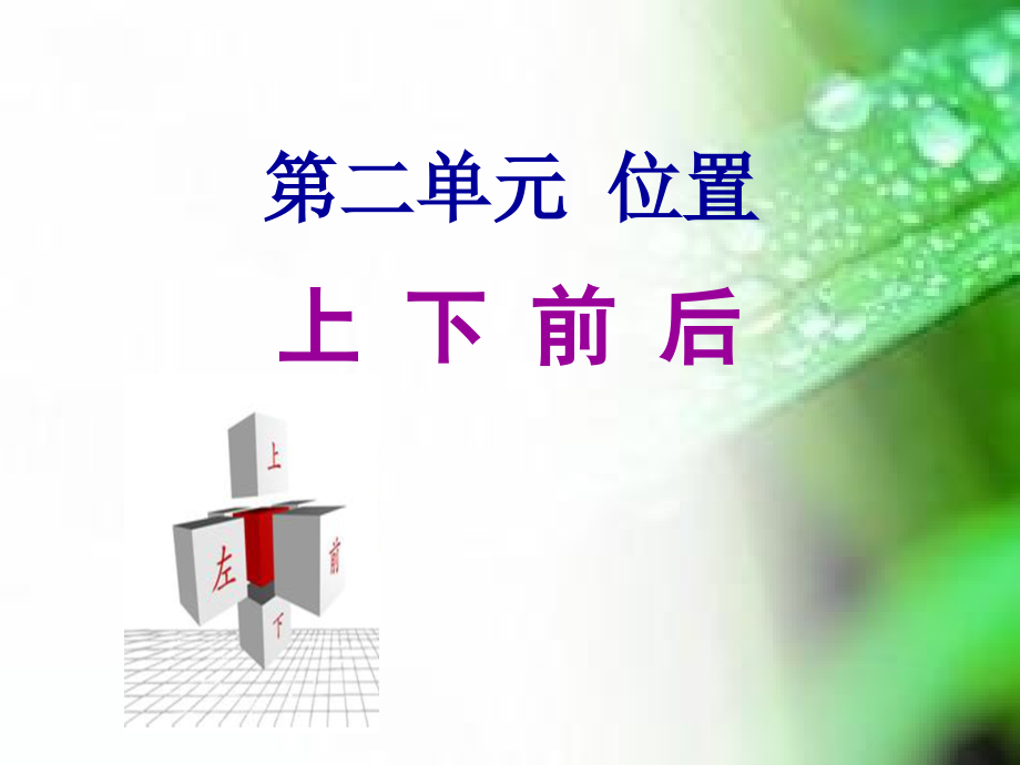 小学数学人教一年级位置-上下前后.ppt_第1页