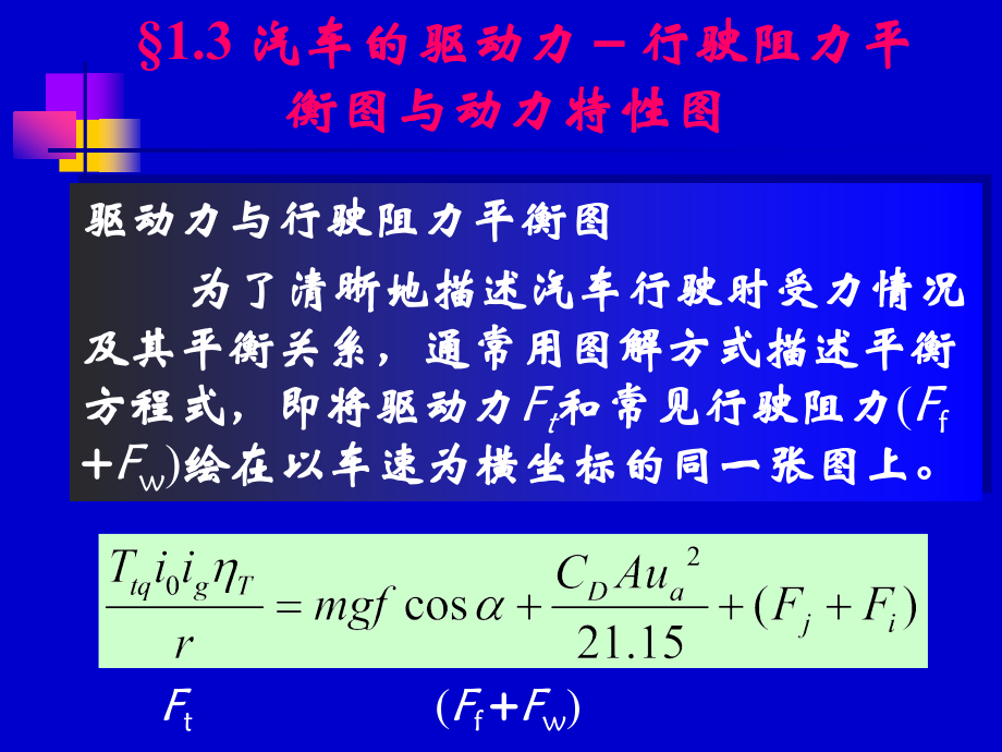 c13 汽车驱动力-行驶阻力平衡图与动力特性图.ppt_第2页