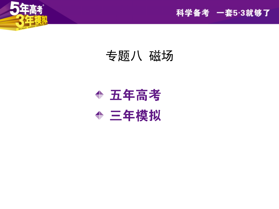 【5年高考3年模拟】2016届高三物理一轮复习(浙江专用-课件)专题八-磁场(共234张PPT).pptx_第1页