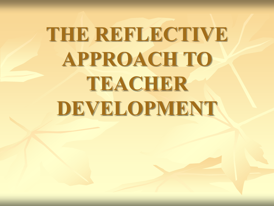 THEREFLECTIVEAPPROACHTOTEACHERDEVELOPMENTlecture2.ppt_第1页