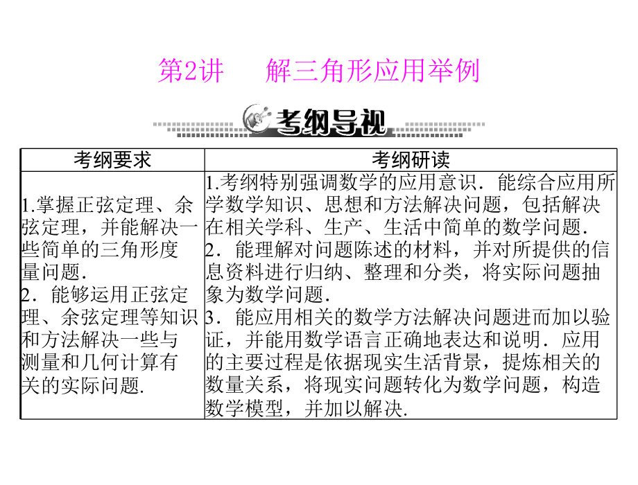 第七章 第2讲 解三角形应用举例.ppt_第1页