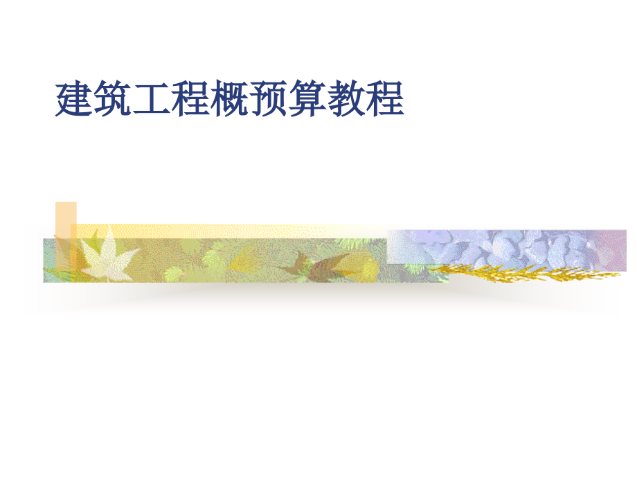 建筑工程概预算教程.ppt_第1页