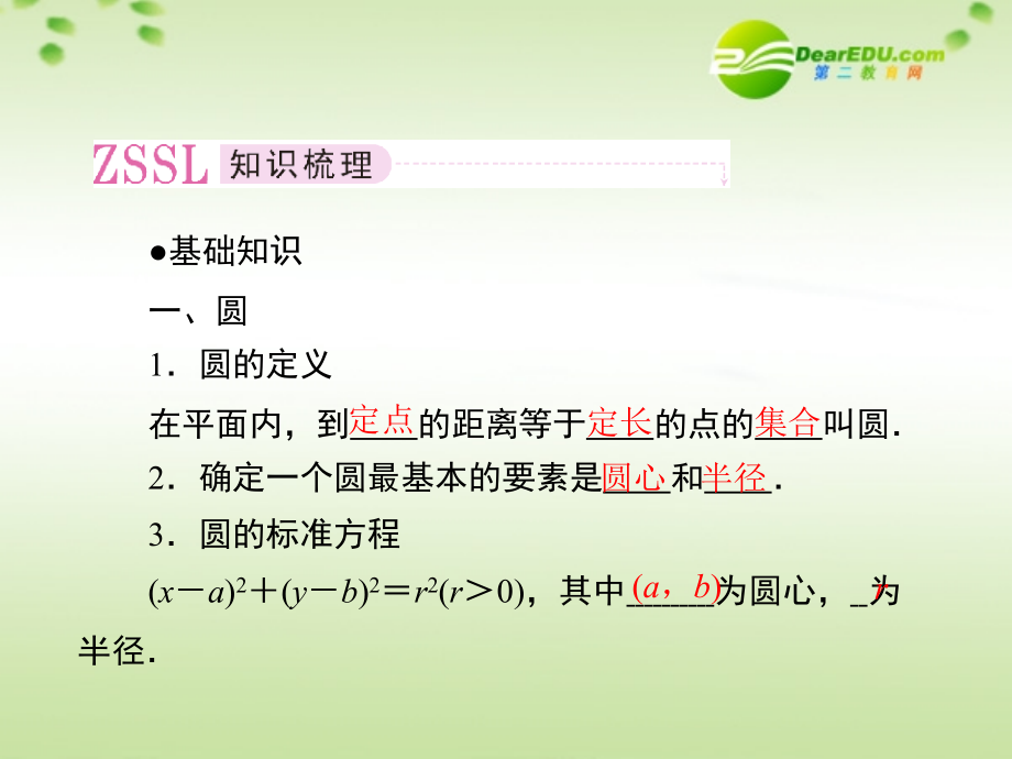 5第五讲圆及直线与圆的位置关系教师讲义手册课件(全国版) 文 新人教A版 课件.ppt_第2页