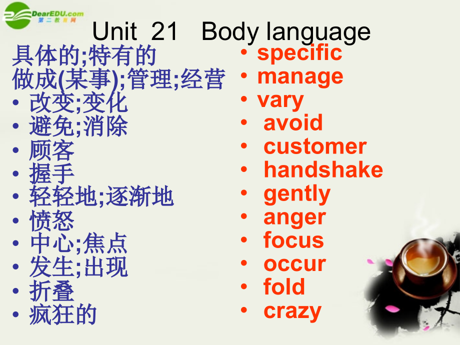 高中英语 Unit4(Body language)知识点总复习课件 新人教版必修4 课件.ppt_第2页
