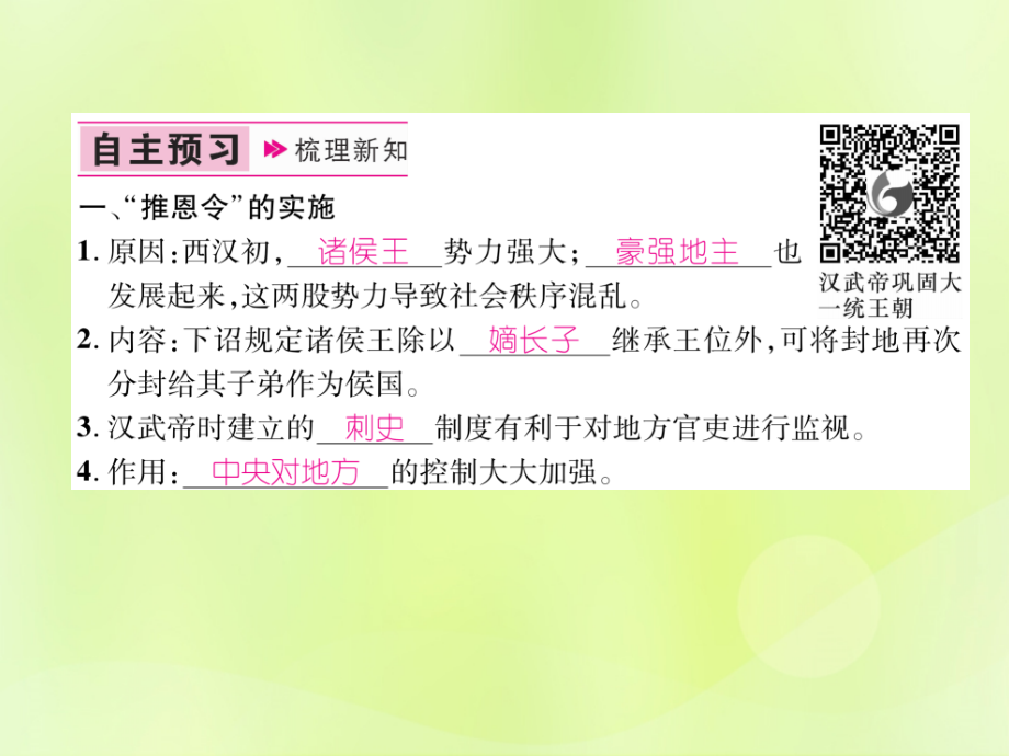 七年级历史上册 第3单元 秦汉时期：统一多民族国家的建立和巩固 第12课 汉武帝巩固大一统王朝课件 新人教版 课件.ppt_第2页