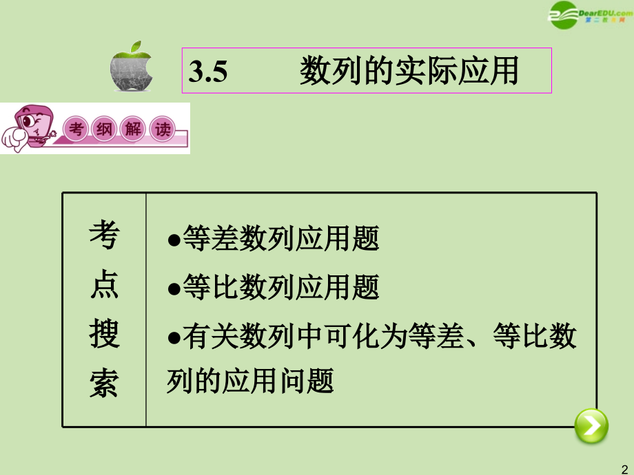 高三数学第一轮总复习 3.5 数列的实际应用课件.ppt_第2页