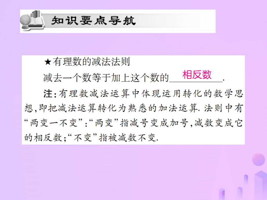 秋七年级数学上册 第一章 有理数 1.3 有理数的加减法 1.3.2 有理数的减法(第1课时)讲解课件 (新版)新人教版 课件.ppt_第2页