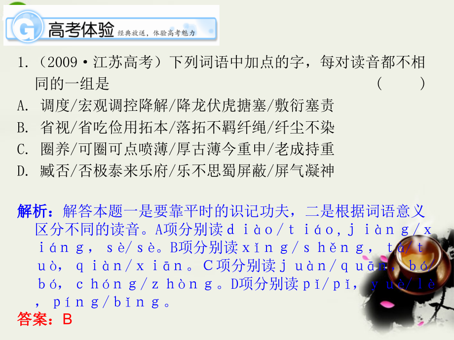 高考语文 普通话常用字的字音复习课件 新人教版 课件.ppt_第2页