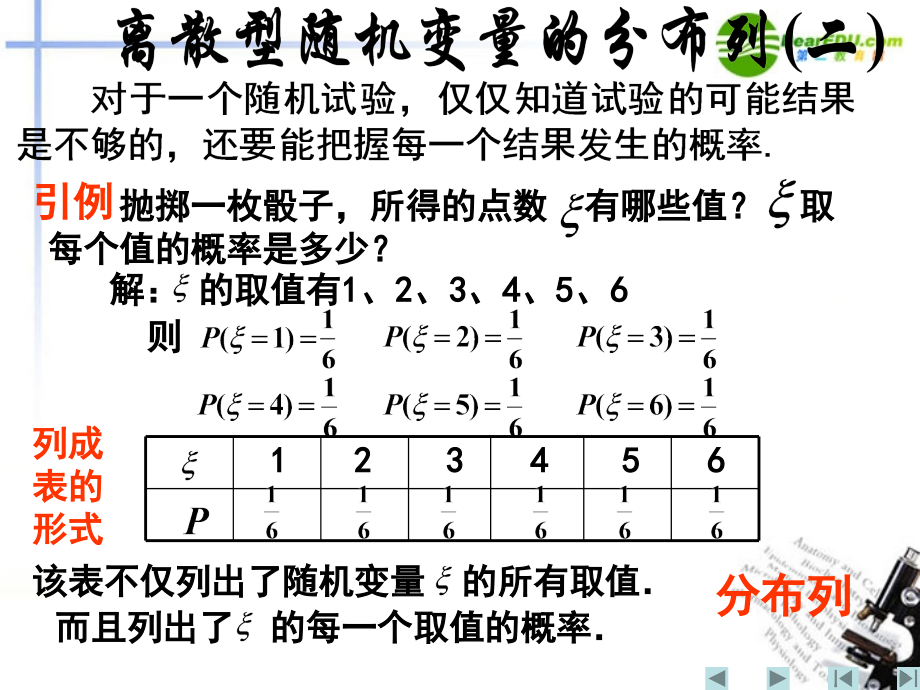高中数学第二章 随机变量及其分布 离散型随机变量及其分布列2课件 新人教A版选修2 课件.ppt_第2页
