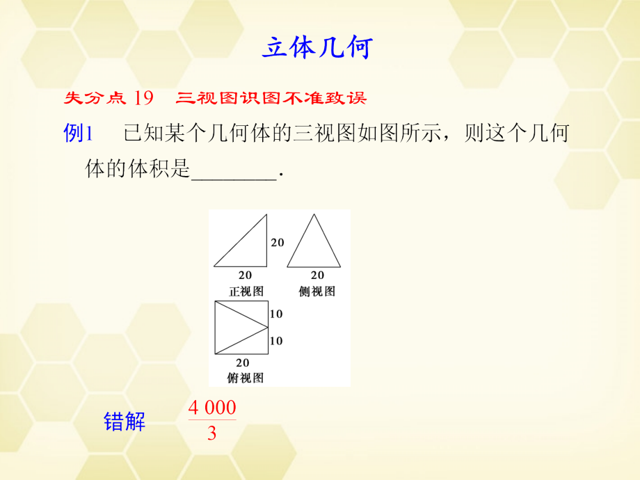 高考数学二轮复习 失分之立体几何4课件.ppt_第1页