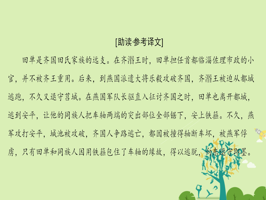 语文第四单元决胜疆场的艺术自读文本田单课件鲁人版选修史记蚜 课件.ppt_第2页