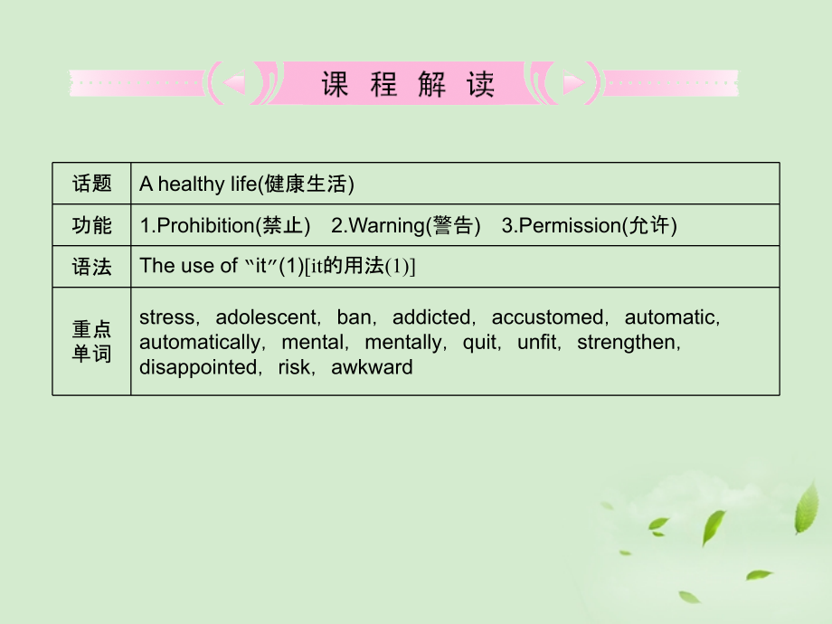 高考英语 Unit3知识与要点课件 新人教版选修6 课件.ppt_第2页