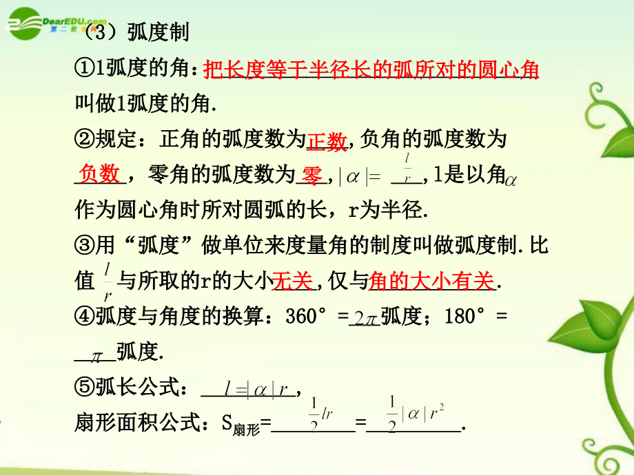 高考数学 4.1任意角和弧度制及任意角的三角函数总复习课件.ppt_第2页