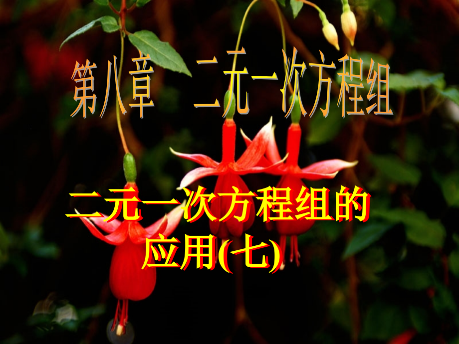 8.3 二元一次方程组的应用(5) 广东省七年级数学(第八章 二元一次方程组)(二元一次方程组的应用)全套课件.ppt_第1页
