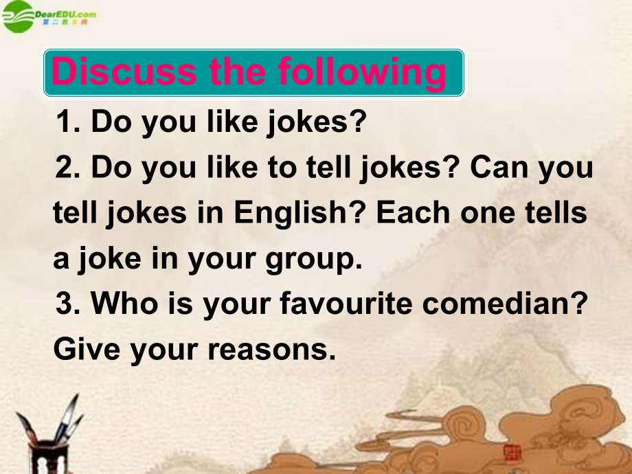 高中英语 模块六Lesson1 What s So Funny课件 北师大版选修6 课件.ppt_第2页