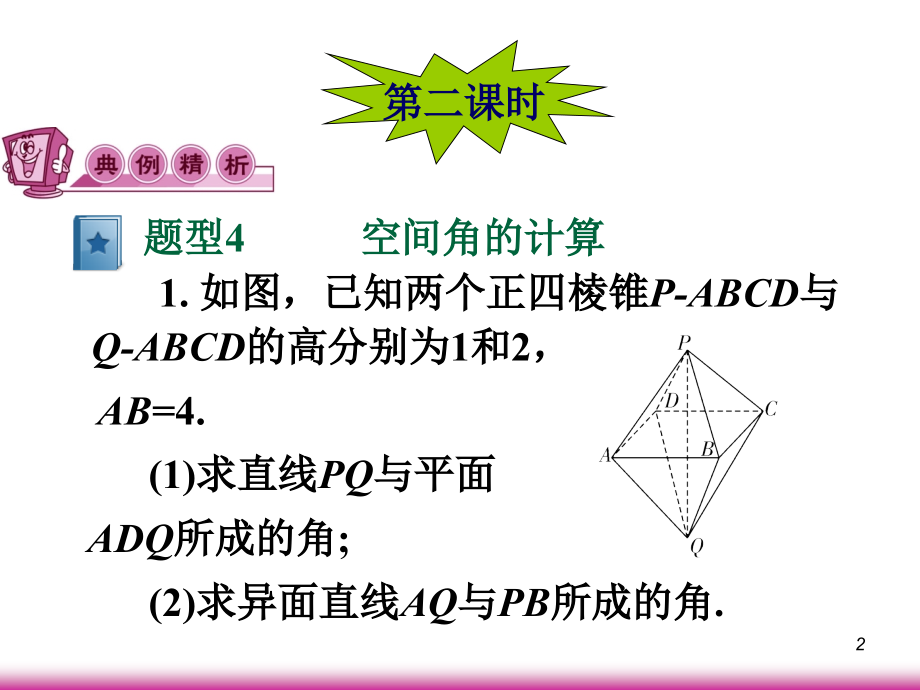 高考数学第一轮总复习9.6空间向量的坐标运算(第2课时)课件 文 (广西专版) 课件.ppt_第2页