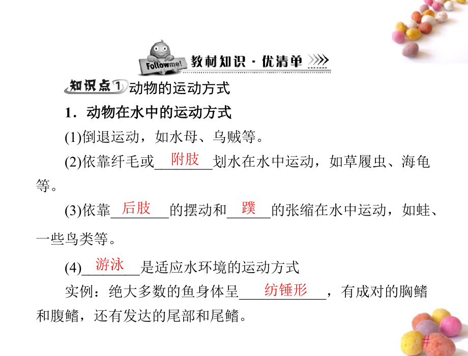 (随堂优化训练)八年级生物上册 第5单元 第15章 第1节 动物运动的方式课件 北师大版 课件.ppt_第2页