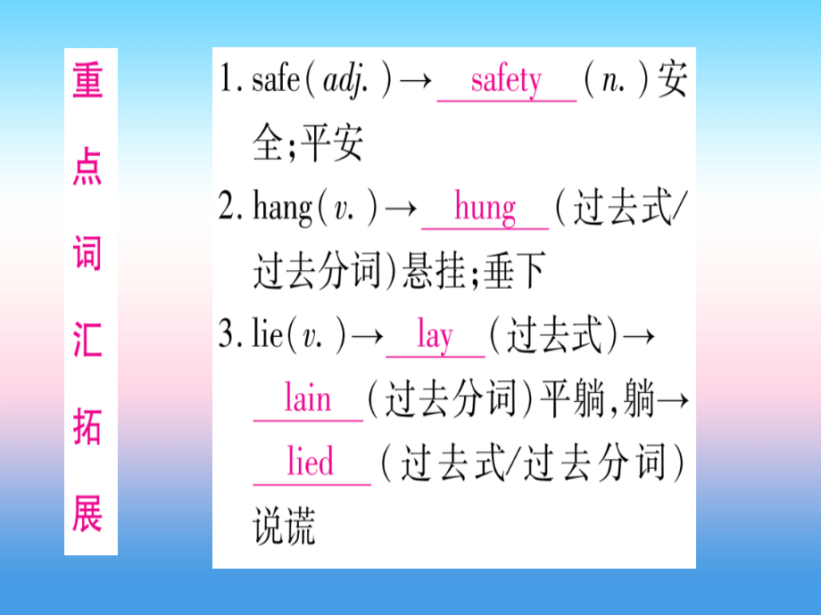 甘肃省中考英语 第一篇 教材系统复习 考点精讲14 九全 Units 3 4课件 (新版)冀教版 课件.ppt_第2页