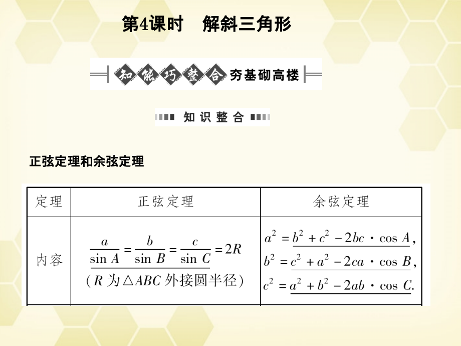 高考数学总复习 5.4解斜三角形课件 文 大纲人教版 课件.ppt_第1页
