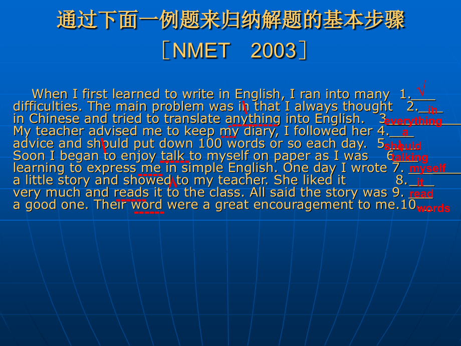 高考英语短文改错导与练专题复习 试题.ppt_第2页