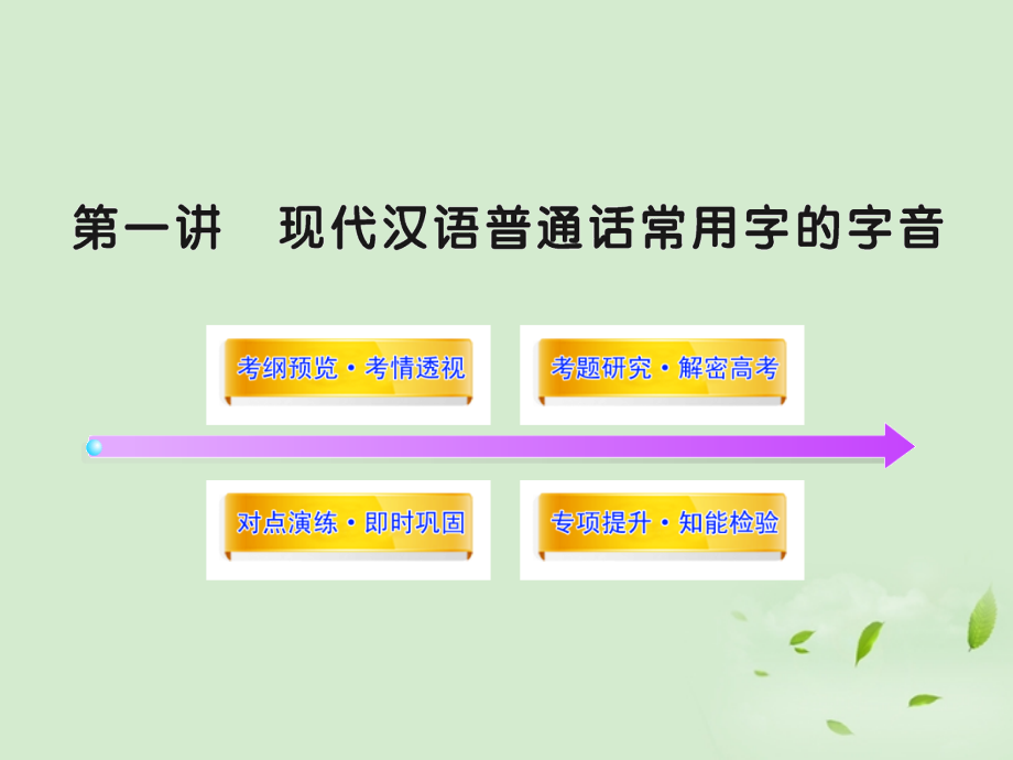 高三语文一轮复习 31 现代汉语普通话常用字的字音课件 苏教版 课件.ppt_第1页