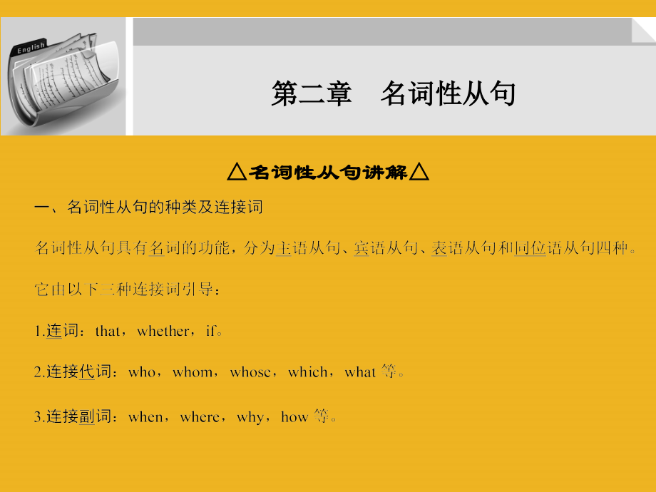 高三英语大一轮复习 第一部分高频语法 第二章　名词性从句课件.ppt_第1页