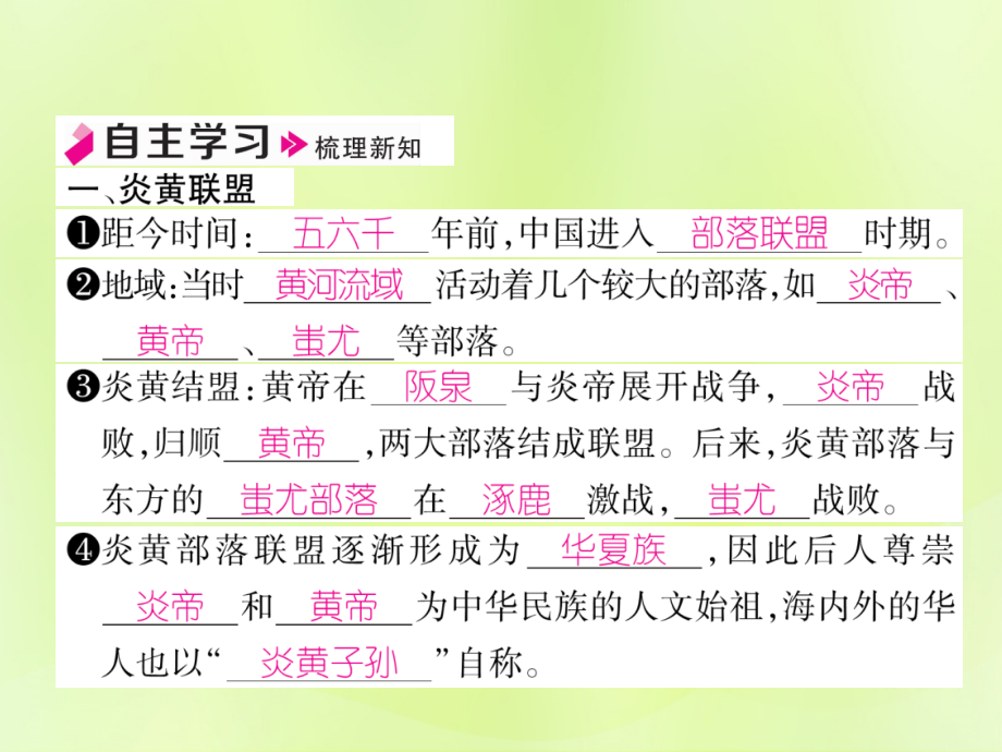 秋七年级历史上册 第1单元 史前时期 中国境内早期人类与文明的起源 第3课 远古的传说作业课件 新人教版 课件.ppt_第2页