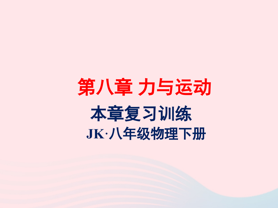 春八年级物理下册 第八章 力与运动复习训练课件 (新版)教科版 课件.ppt_第1页