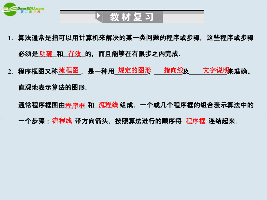 高三数学一轮复习 算法与程序框图课件 北师大版 课件.ppt_第2页