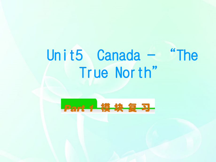 高中英语总复习 Unit5　Canada —The True North (2)课件 新人教版必修3 课件.ppt_第1页
