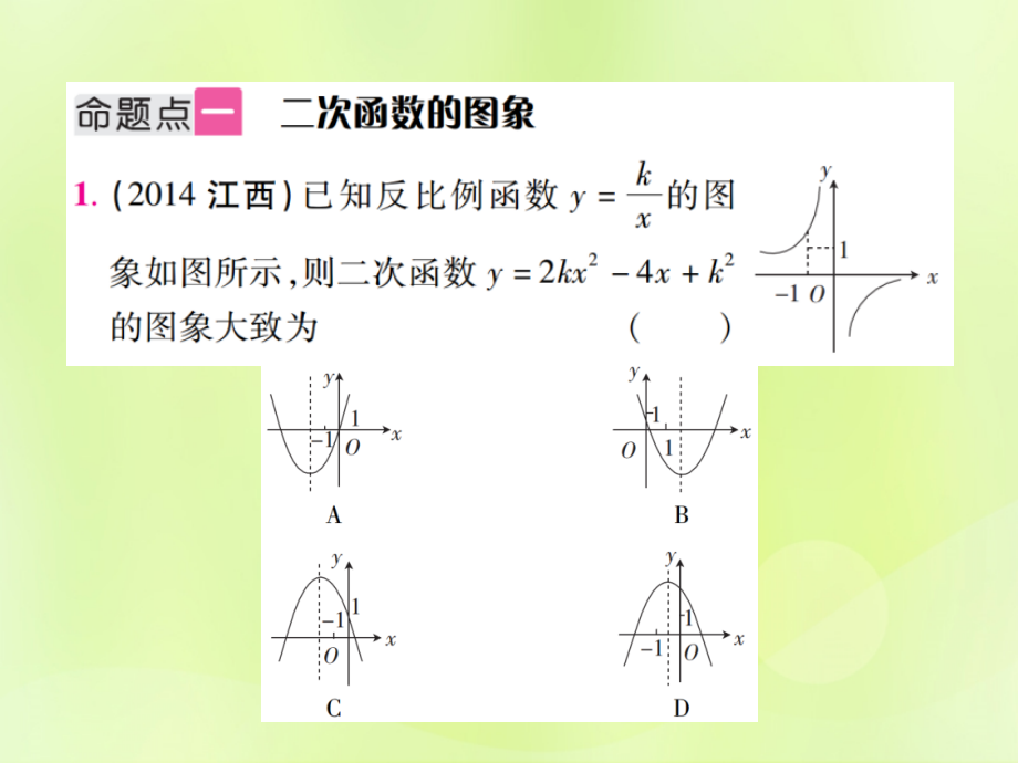 中考数学总复习 第三单元 函数及其图象 第12课时 二次函数的图象与性质(考点整合)课件.ppt_第2页