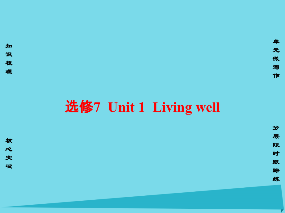 版高考英语一轮总复习 第一部分 基础知识解读 Unit 1 Living well课件 新人教版选修7 课件.ppt_第1页