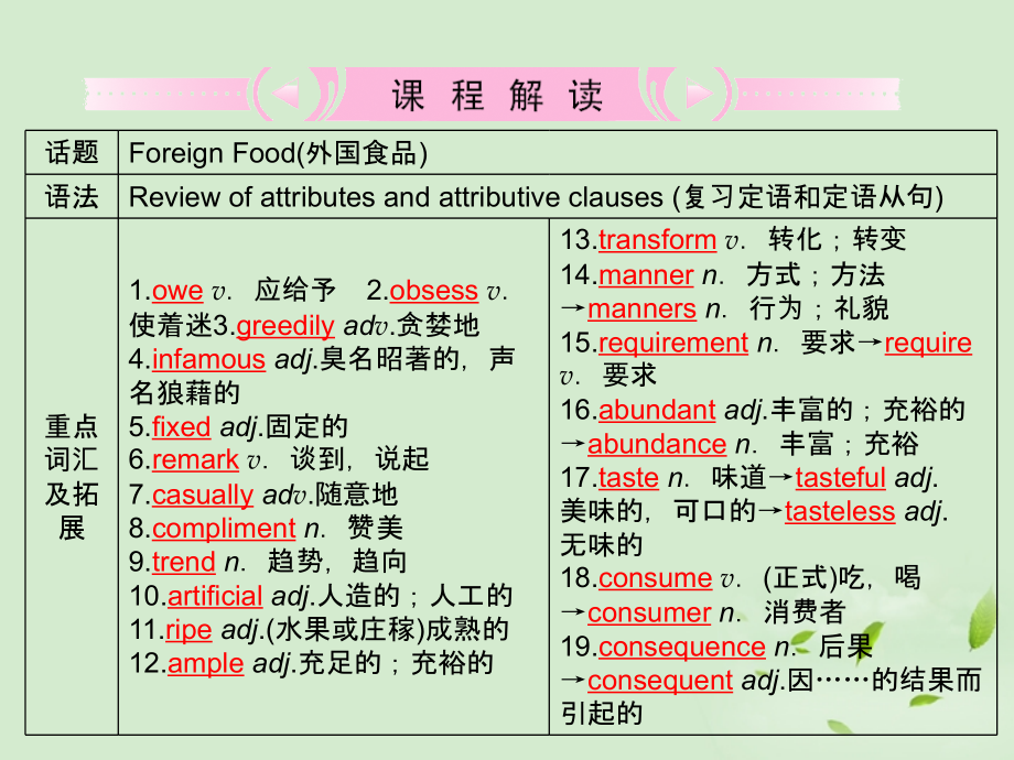 高考英语 Module3知识与要点课件 外研版选修8 课件.ppt_第2页