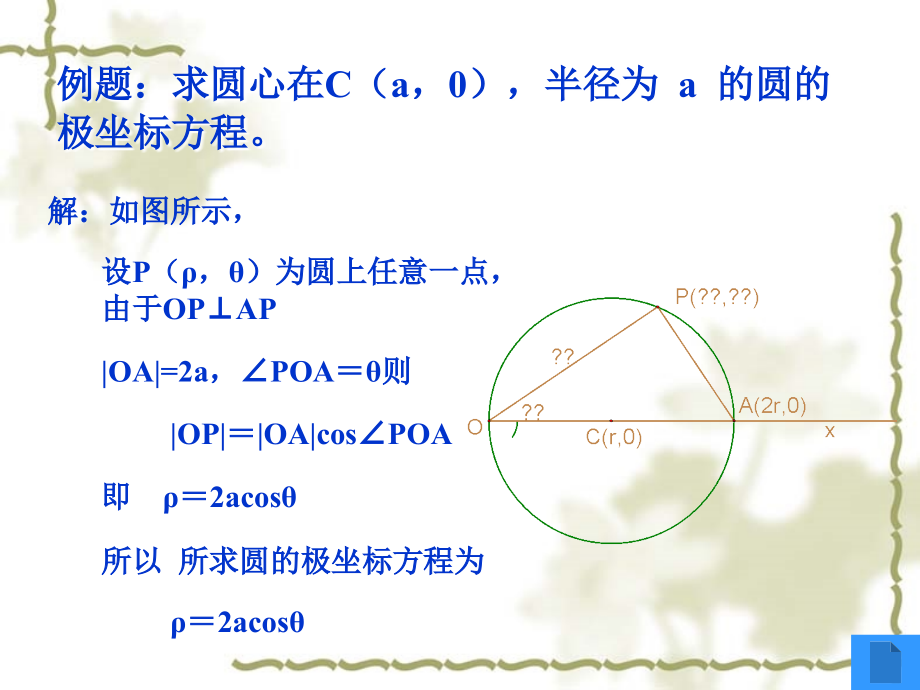高二数学选修4-4 曲线的极坐标方程 课件.ppt_第2页
