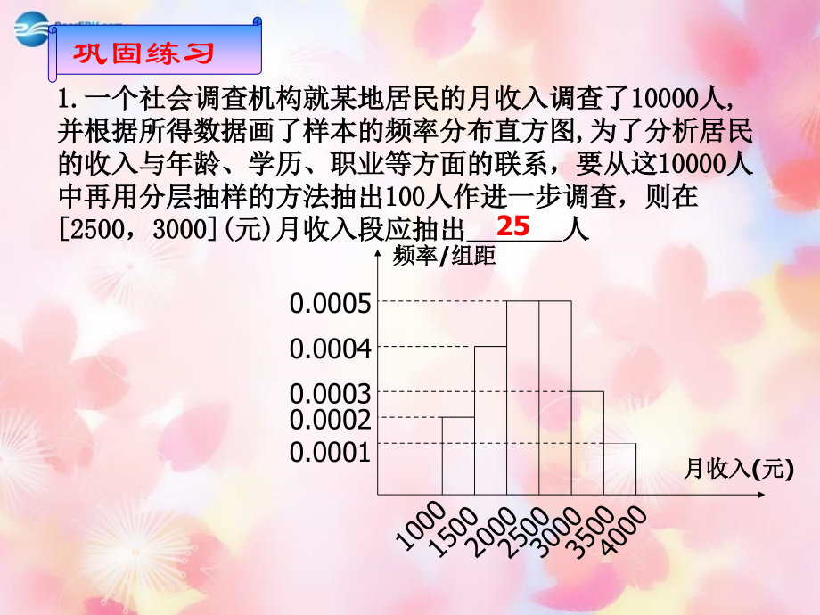 高中数学 2-1 用样本频率分布估计总体分布(3)课件 新人教A版必修3 课件.ppt_第2页