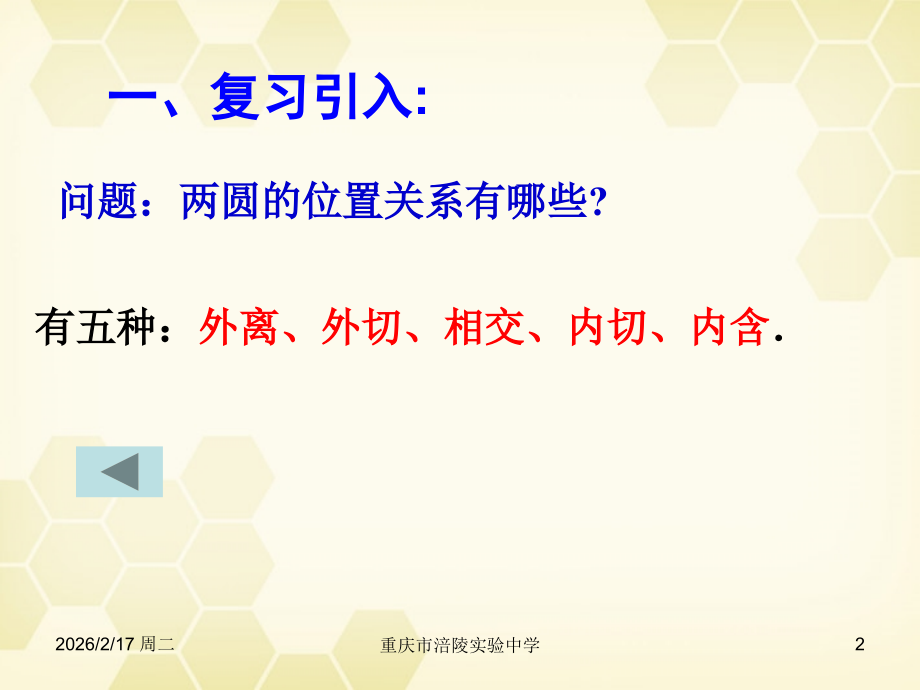 高中数学(解析几何初步)圆与圆的位置关系教学课件 苏教版必修2 课件.ppt_第2页