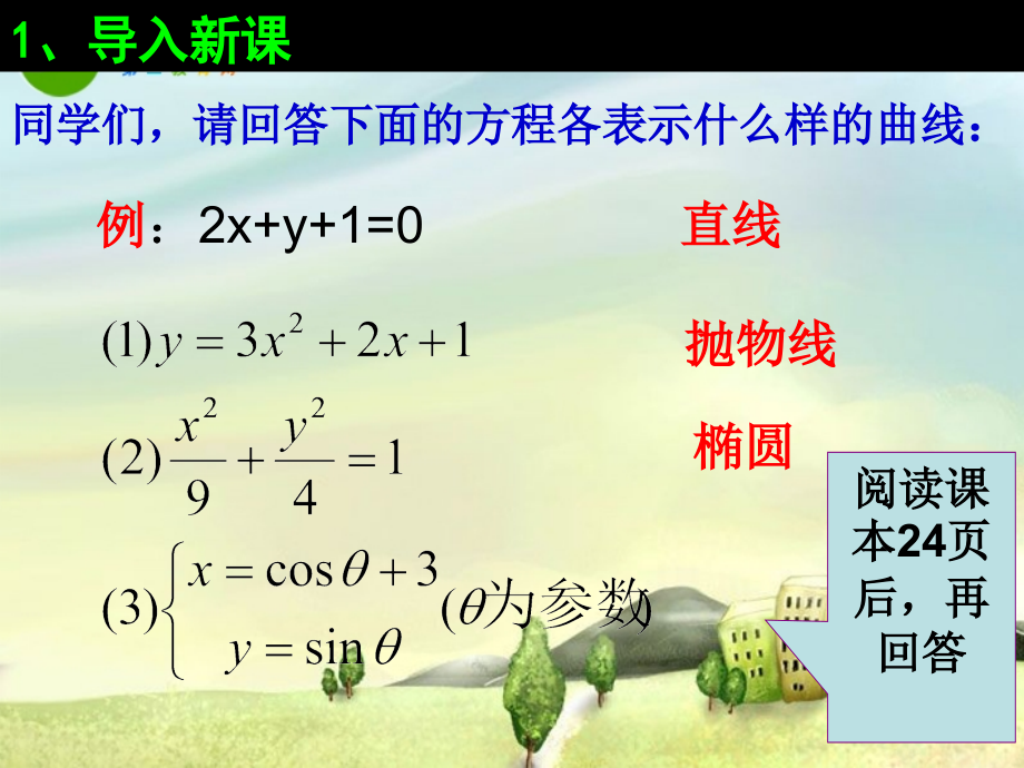 高中数学：442参数方程与普通方程的互化课件新课标人教A版选修4-4 课件.ppt_第2页