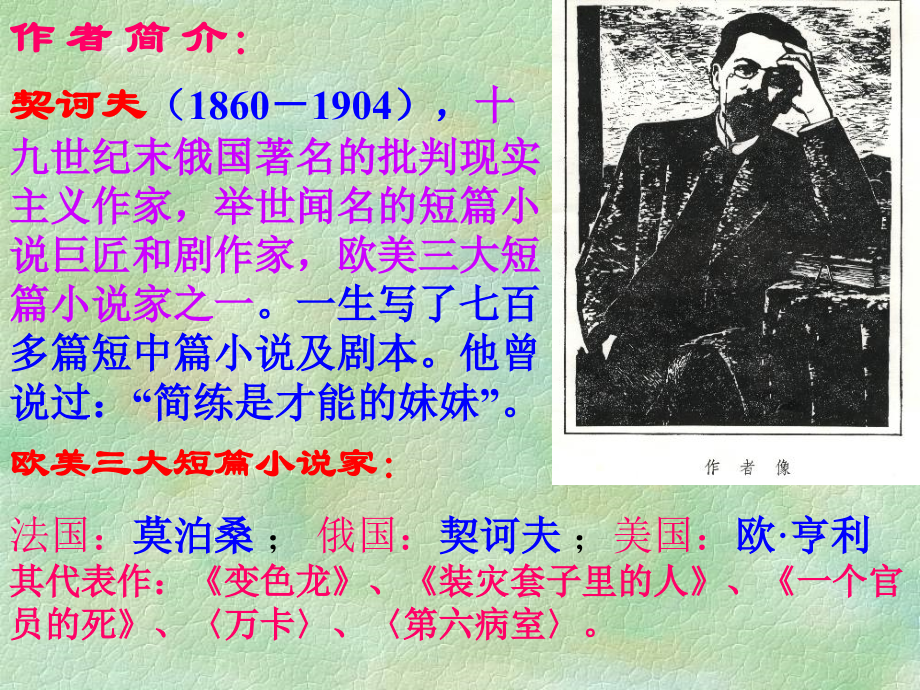 高中语文(装在套子里的人)课件人教版新课标必修1 课件.ppt_第2页