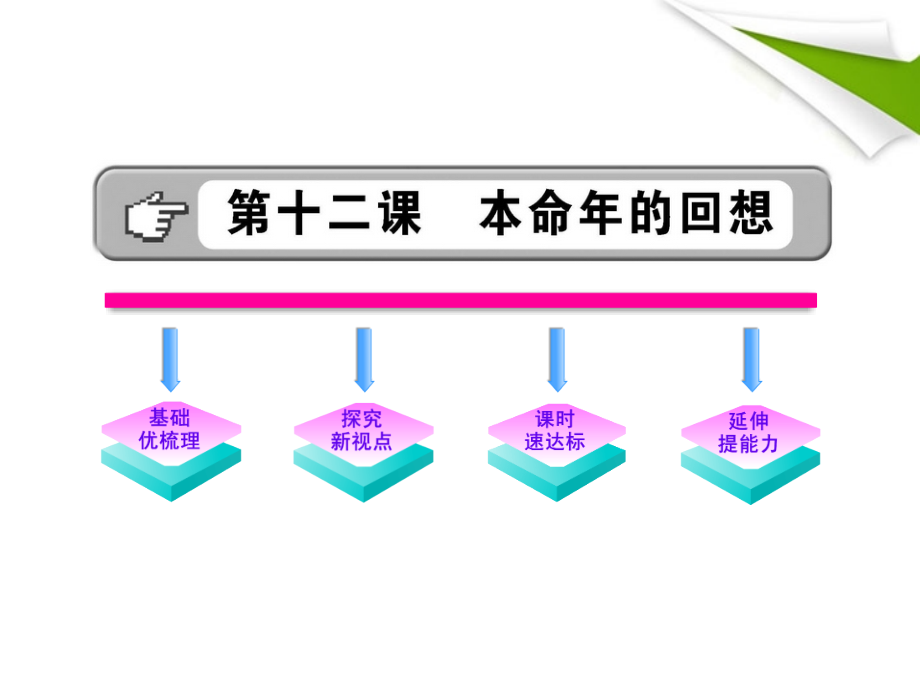 金榜学案-版七年级语文上册 第12课 本命年的回想 新课标配套课件 苏教版 课件.ppt_第1页