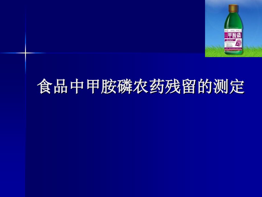 食品中甲胺磷农药残留的测定_16页.ppt_第1页