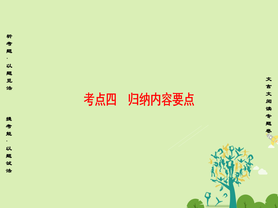 江苏专版高考语文二轮复习与策略高考第2大题文言文阅读考点4归纳内容要点课件.ppt_第1页