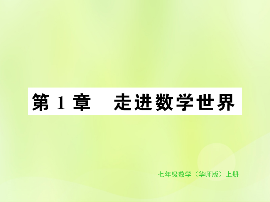 七年级数学上册 第1章 走进数学世界习题课件 (新版)华东师大版 课件.ppt_第1页