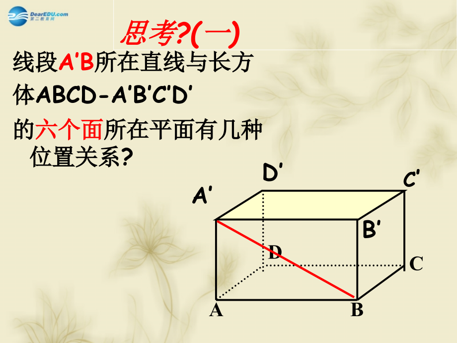 高中数学 213空间中直线与平面之间的位置关系课件 新人教A版必修2 课件.ppt_第2页