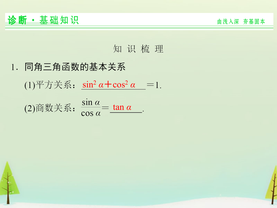 高考数学总复习 第2讲 同角三角函数的基本关系式与诱导公式课件.ppt_第2页