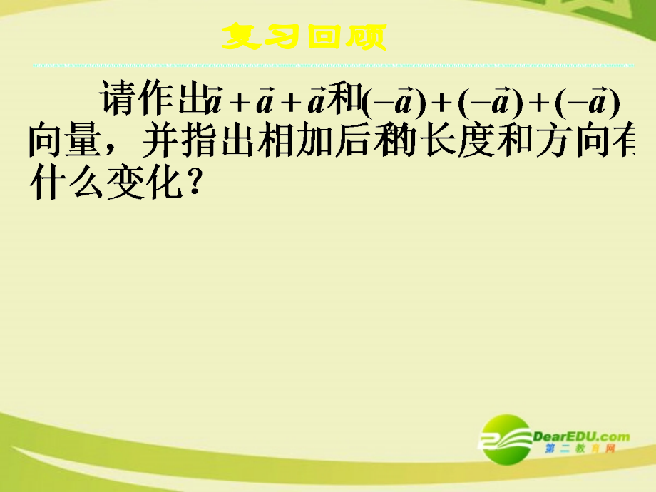 高中数学 223向量数乘运算及其几何意义一课件 新人教A版必修4 课件.ppt_第2页