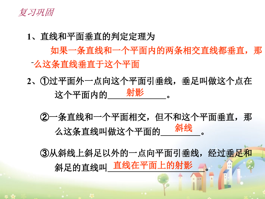高三数学上册 14.2(空间直线与直线的位置关系(三垂线定理))课件 沪教版 课件.ppt_第2页