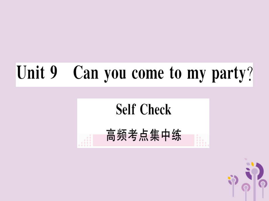 (通用版)八年级英语上册 Unit 9 Can you come to my party高频考点集中练习题课件 (新版)人教新目标版 课件.ppt_第1页