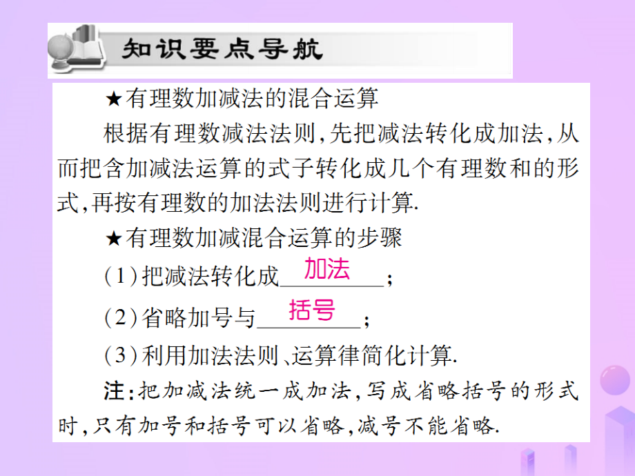 秋七年级数学上册 第一章 有理数 1.3 有理数的加减法 1.3.2 有理数的减法(第2课时)讲解课件 (新版)新人教版 课件.ppt_第2页