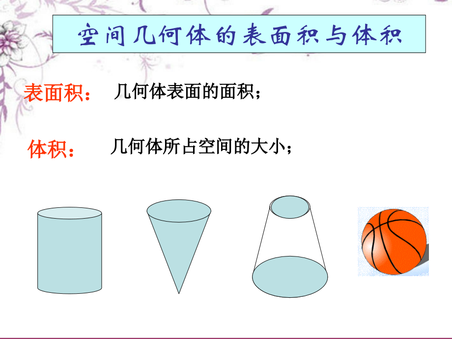 高三数学(空间几何体的表面积与体积)复习课件 新人教版 课件.ppt_第1页