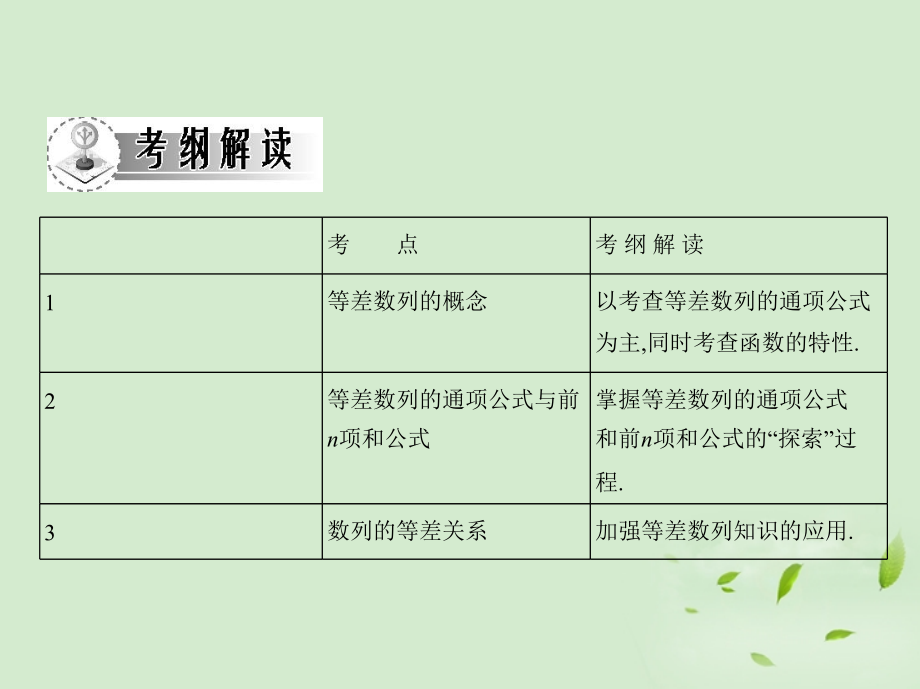 高三数学一轮复习 第三章数列等差数列课件 文 课件.ppt_第2页